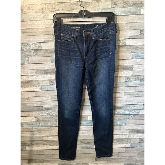 Women’s J.crew Denim Jeans Mid rise Toothpick Dark Wash Size 26 - Picture 1 of 16